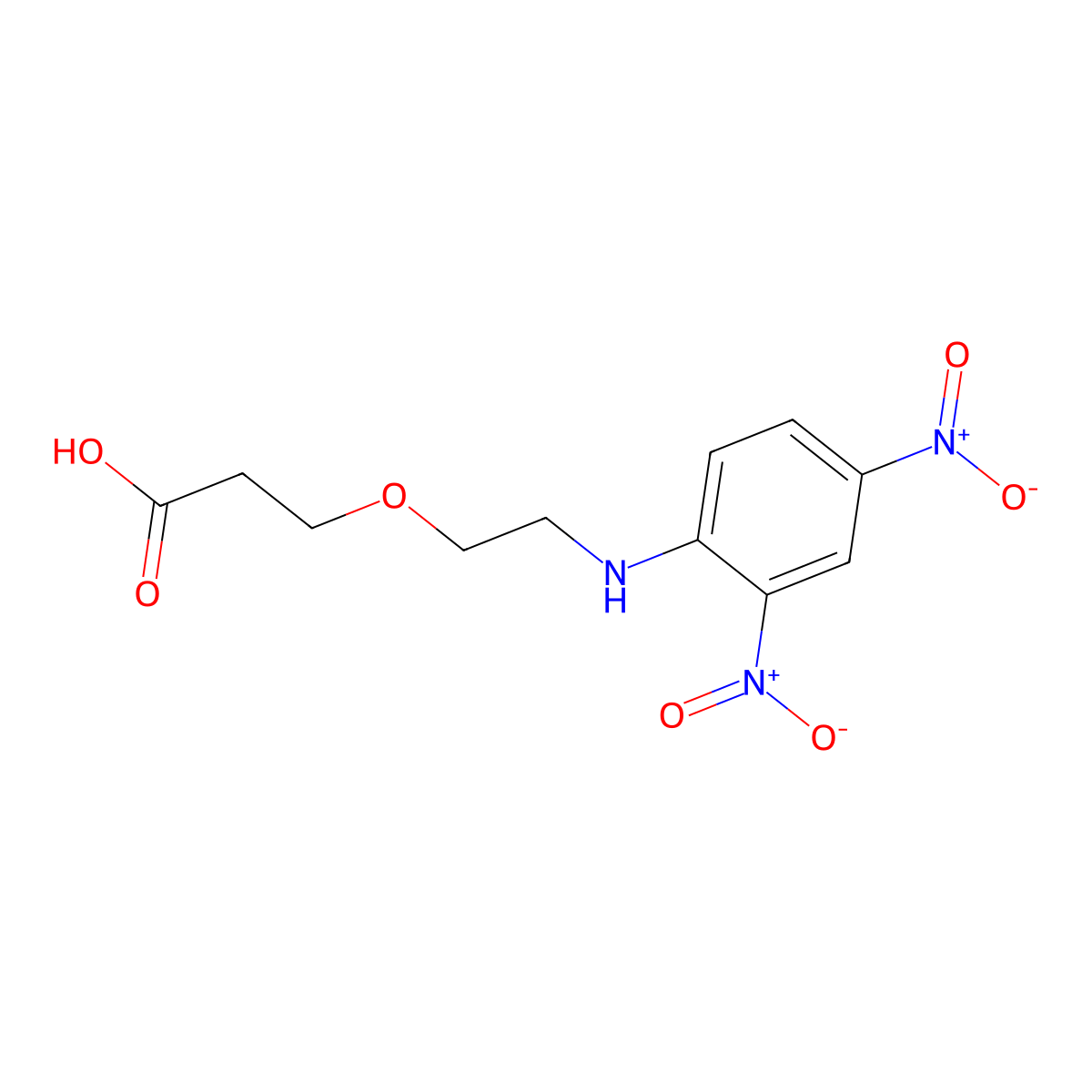 3-(2-((2,4-Dinitrophenyl)amino)ethoxy)propanoic acid molecular structure, CAS 2088570-82-3
