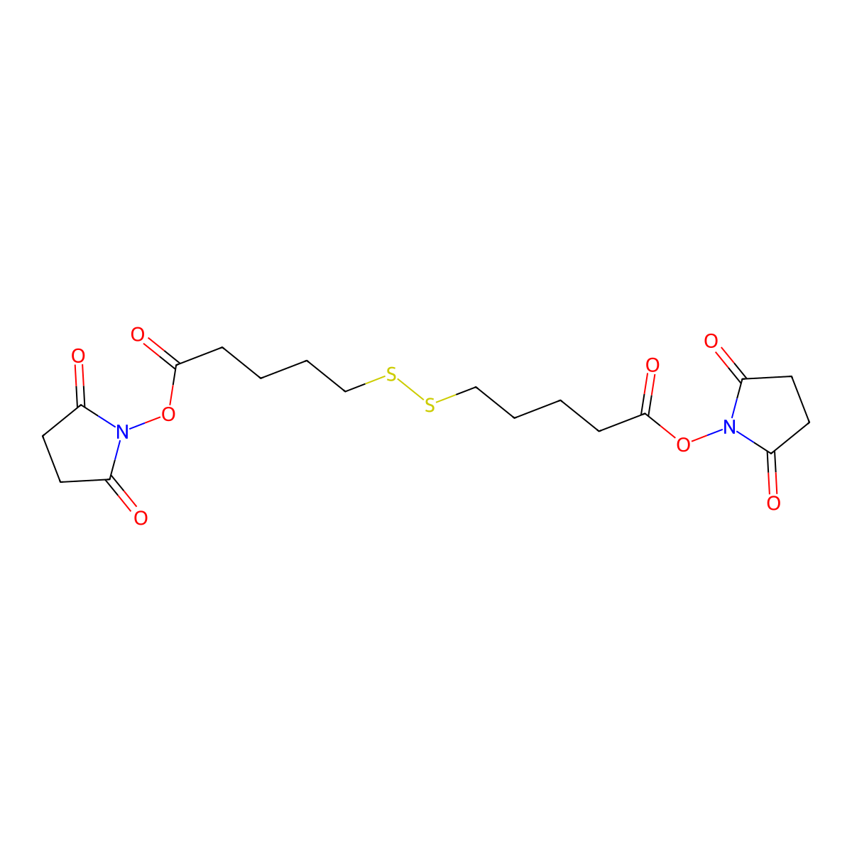 Bis(2,5-dioxopyrrolidin-1-yl) 5,5'-disulfanediyldipentanoate molecular structure, CAS 2088570-86-7