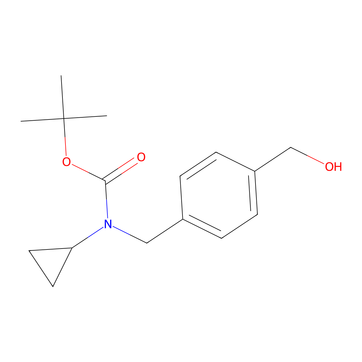 tert-butyl N-cyclopropyl-N-{[4-(hydroxymethyl)phenyl]methyl}carbamate molecular structure, CAS 2088637-71-0