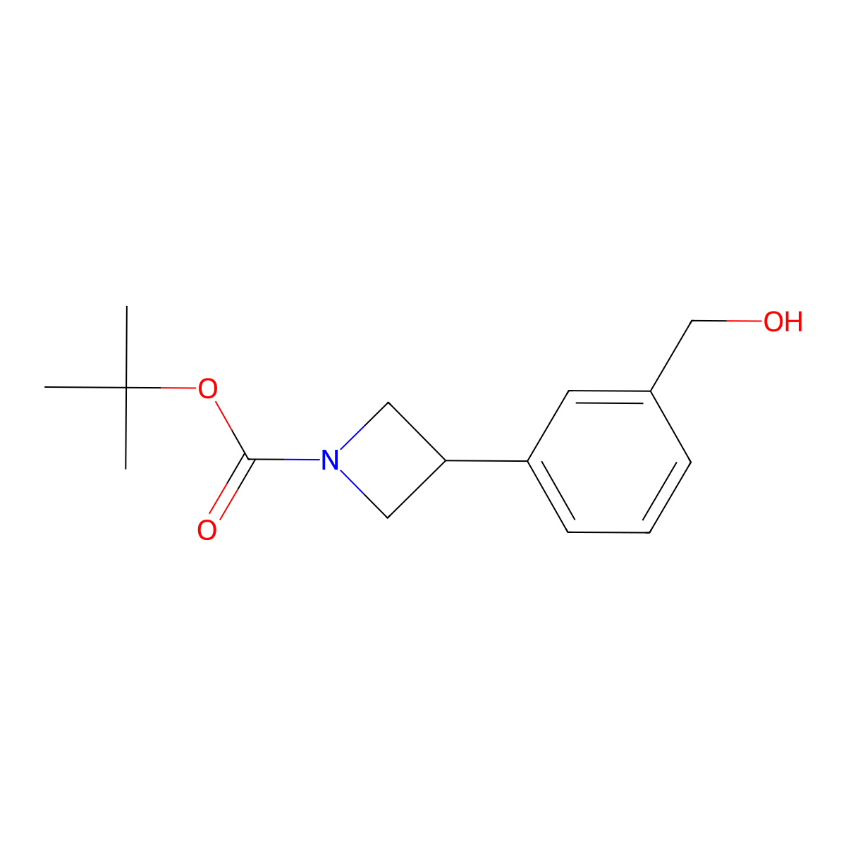 Tert-butyl 3-[3-(hydroxymethyl)phenyl]azetidine-1-carboxylate molecular structure, CAS 2088637-83-4