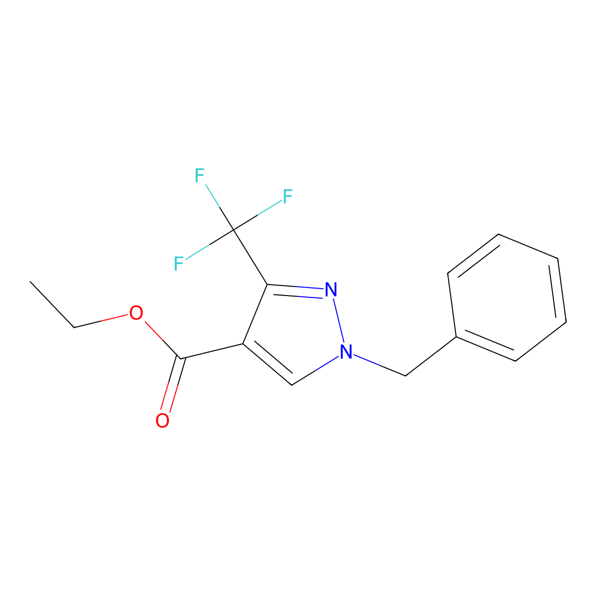 ethyl 1-benzyl-3-(trifluoromethyl)-1H-pyrazole-4-carboxylate molecular structure, CAS 2088638-38-2