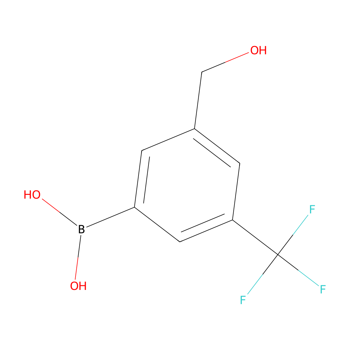 3-(Hydroxymethyl)-5-(trifluoromethyl)phenylboronic acid molecular structure, CAS 2088638-48-4