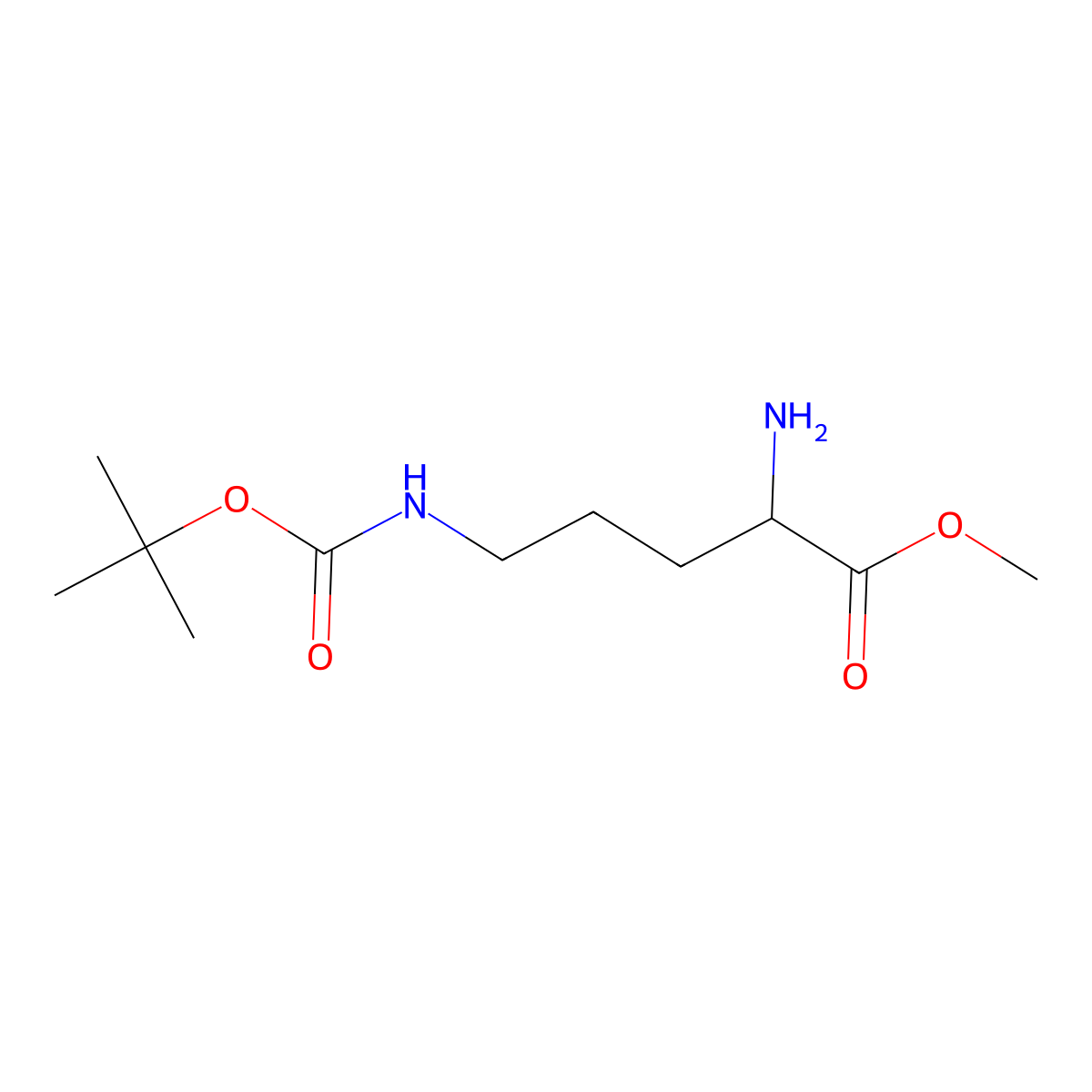 Methyl 2-amino-5-{[(tert-butoxy)carbonyl]amino}pentanoate molecular structure, CAS 2088646-91-5