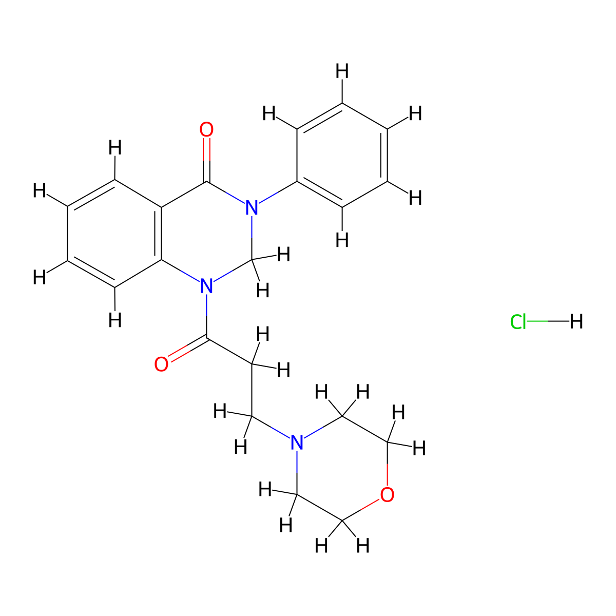 4(1H)-Quinazolinone, 2,3-dihydro-1-(3-morpholinopropionyl)-3-phenyl-, hydrochloride molecular structure, CAS 20887-10-9