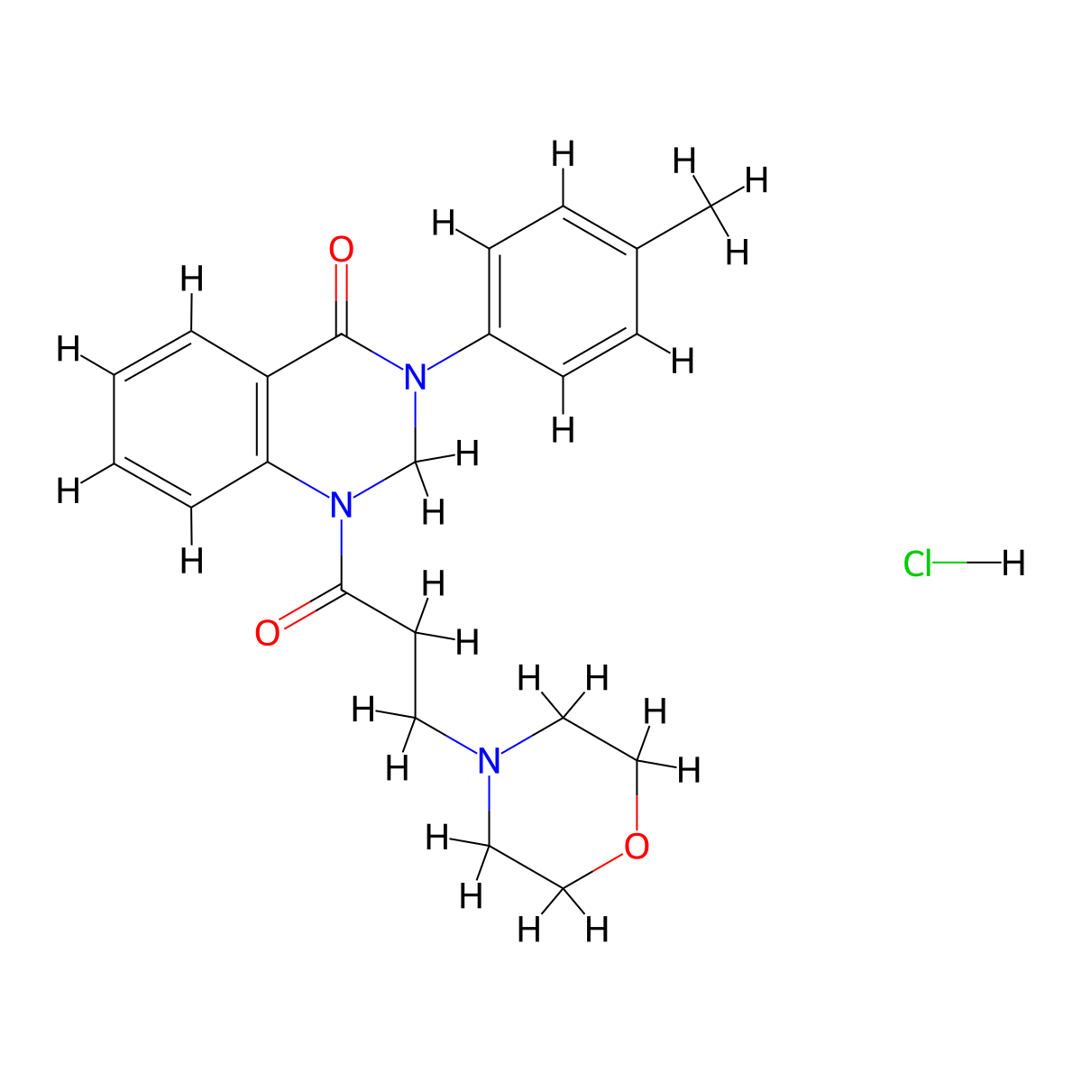 4(1H)-Quinazolinone, 2,3-dihydro-1-(3-morpholinopropionyl)-3-(p-tolyl)-, hydrochloride molecular structure, CAS 20887-12-1