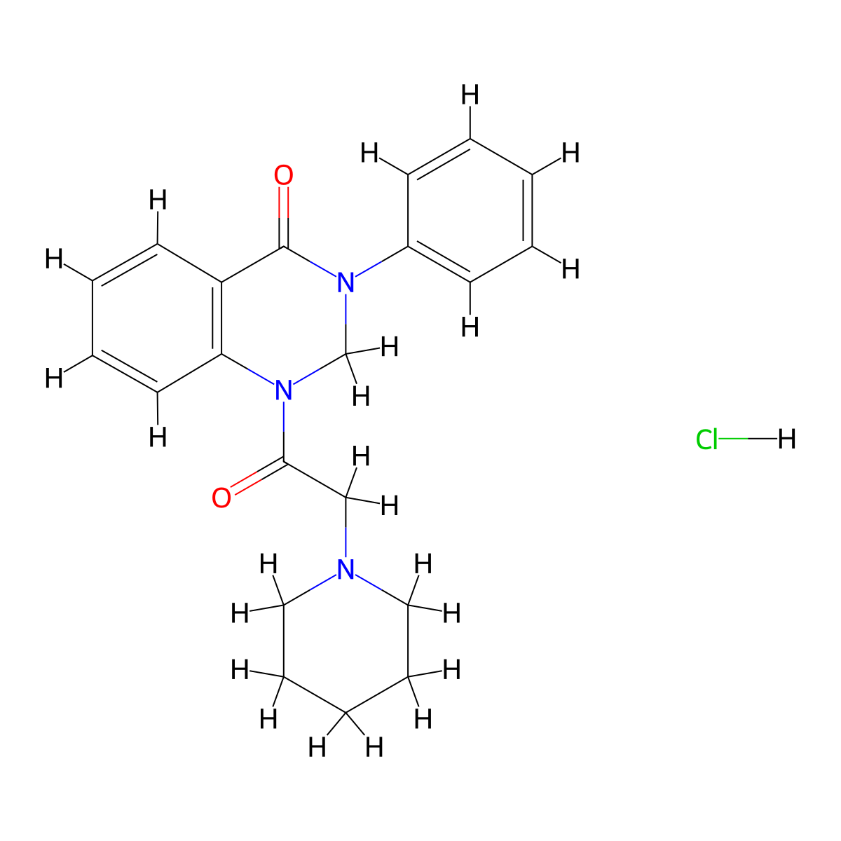 4(1H)-Quinazolinone, 2,3-dihydro-3-phenyl-1-(piperidinoacetyl)-, hydrochloride molecular structure, CAS 20887-14-3