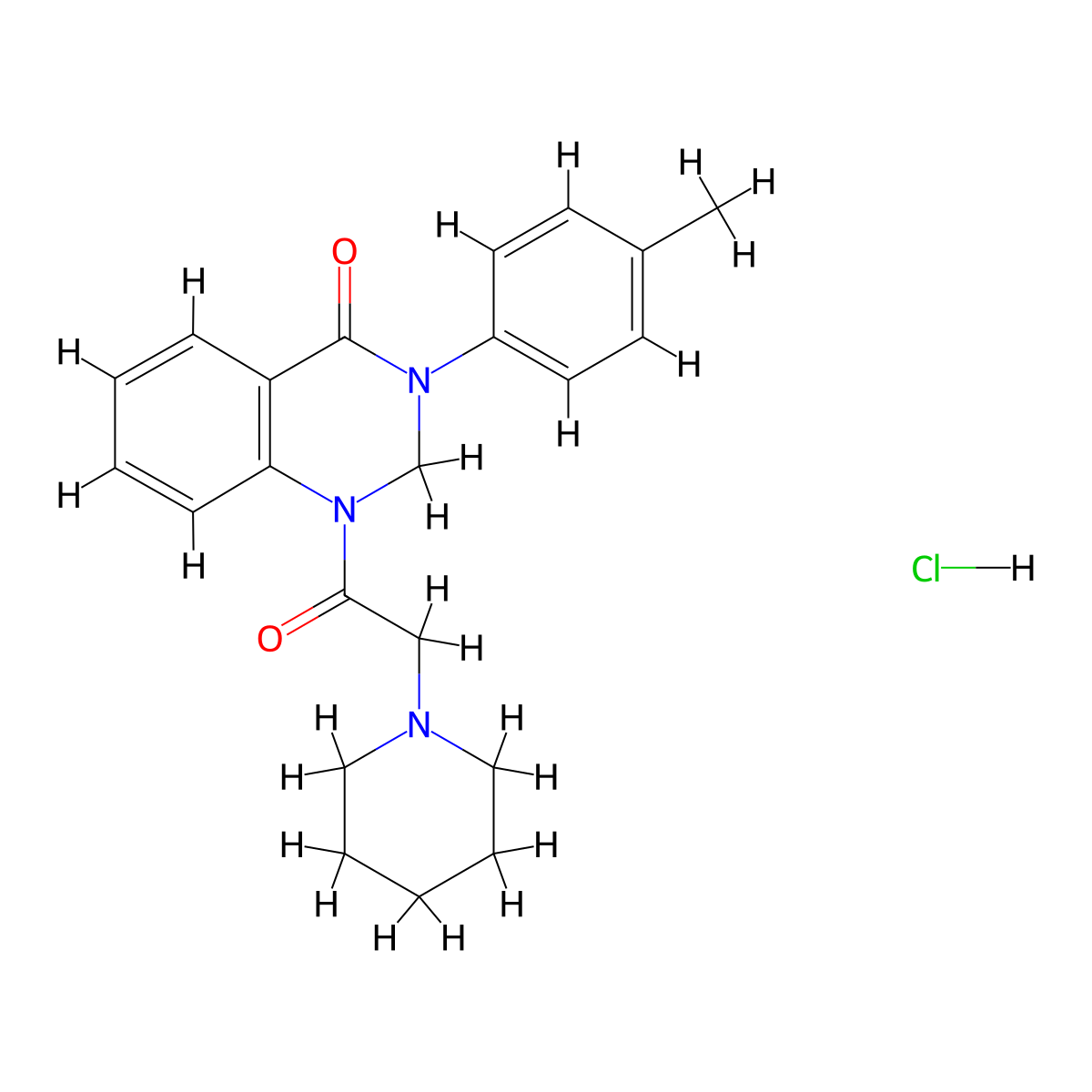 4(1H)-Quinazolinone, 2,3-dihydro-1-(piperidinoacetyl)-3-(p-tolyl)-, hydrochloride molecular structure, CAS 20887-16-5