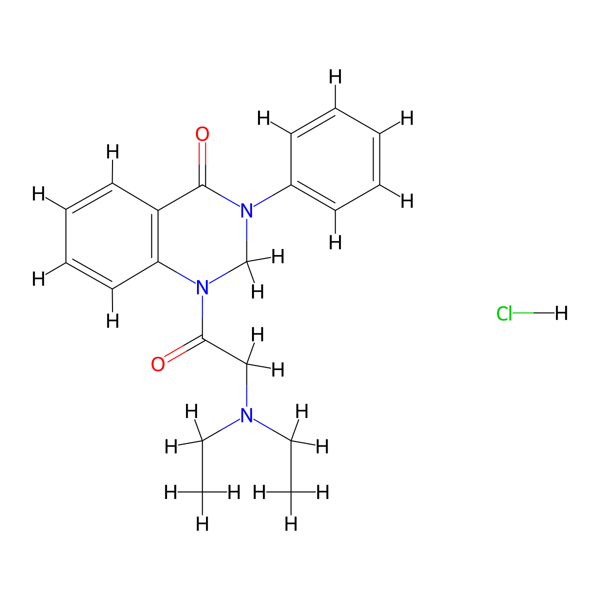 4(1H)-Quinazolinone, 2,3-dihydro-1-(diethylaminoacetyl)-3-phenyl-, hydrochloride molecular structure, CAS 20887-33-6