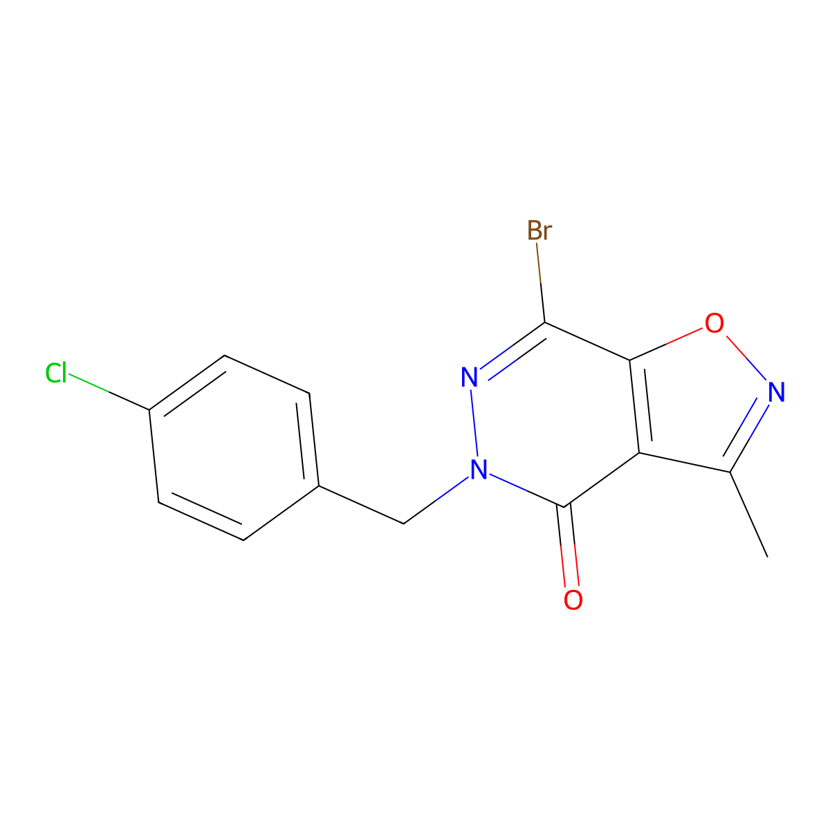 7-Bromo-5-(4-chlorobenzyl)-3-methylisoxazolo[4,5-D]pyridazin-4(5H)-one molecular structure, CAS 2088729-23-9