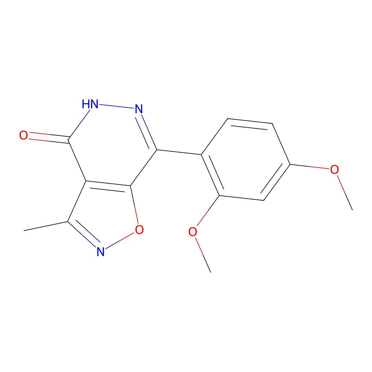 7-(2,4-Dimethoxyphenyl)-3-methylisoxazolo[4,5-D]pyridazin-4(5H)-one molecular structure, CAS 2088729-24-0