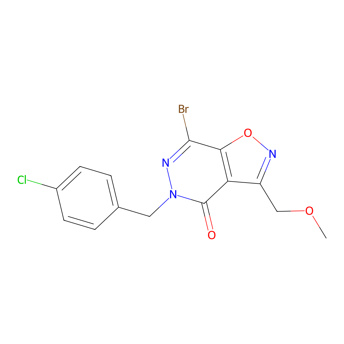 7-Bromo-5-(4-chlorobenzyl)-3-(methoxymethyl)isoxazolo[4,5-D]pyridazin-4(5H)-one molecular structure, CAS 2088729-35-3