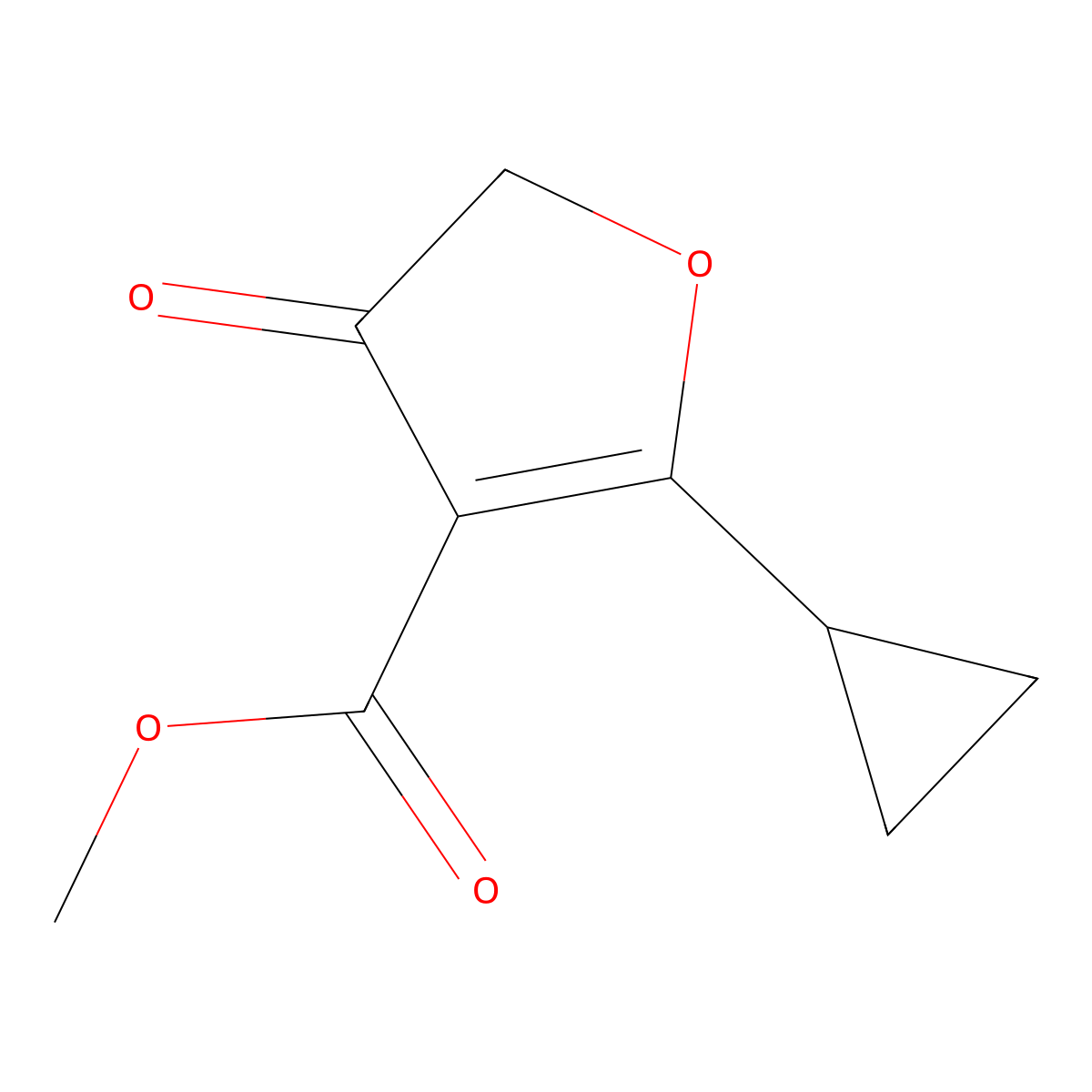 Methyl 2-cyclopropyl-4-oxo-4,5-dihydrofuran-3-carboxylate molecular structure, CAS 2088729-42-2