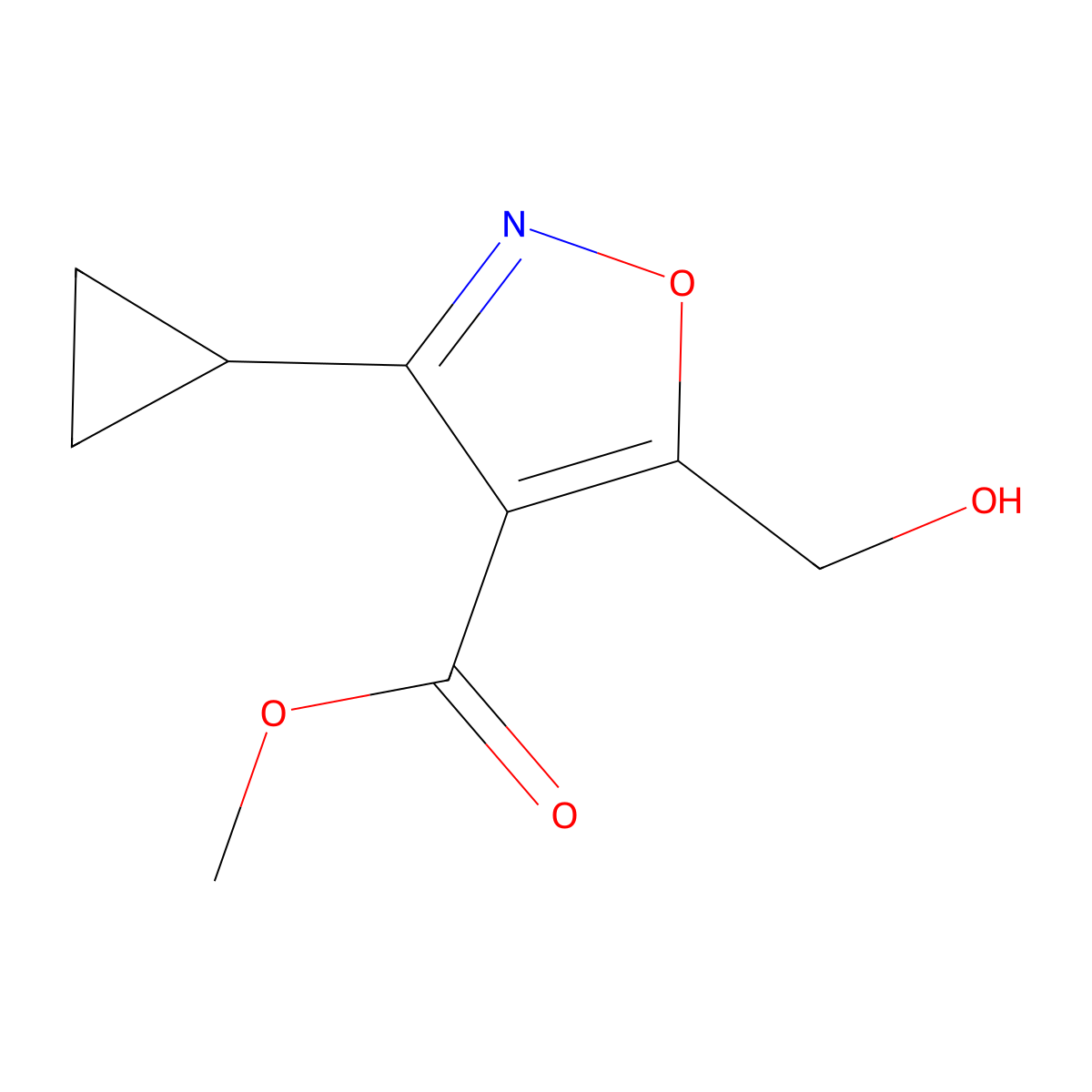 Methyl 3-cyclopropyl-5-(hydroxymethyl)isoxazole-4-carboxylate molecular structure, CAS 2088729-43-3