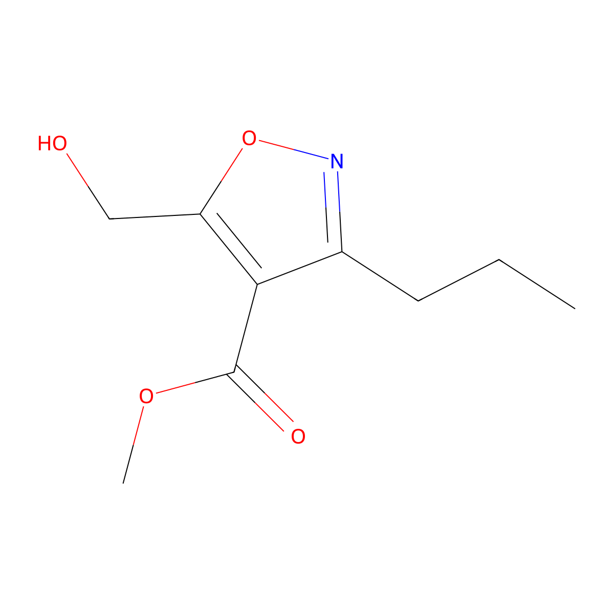 Methyl 5-(hydroxymethyl)-3-propylisoxazole-4-carboxylate molecular structure, CAS 2088729-52-4