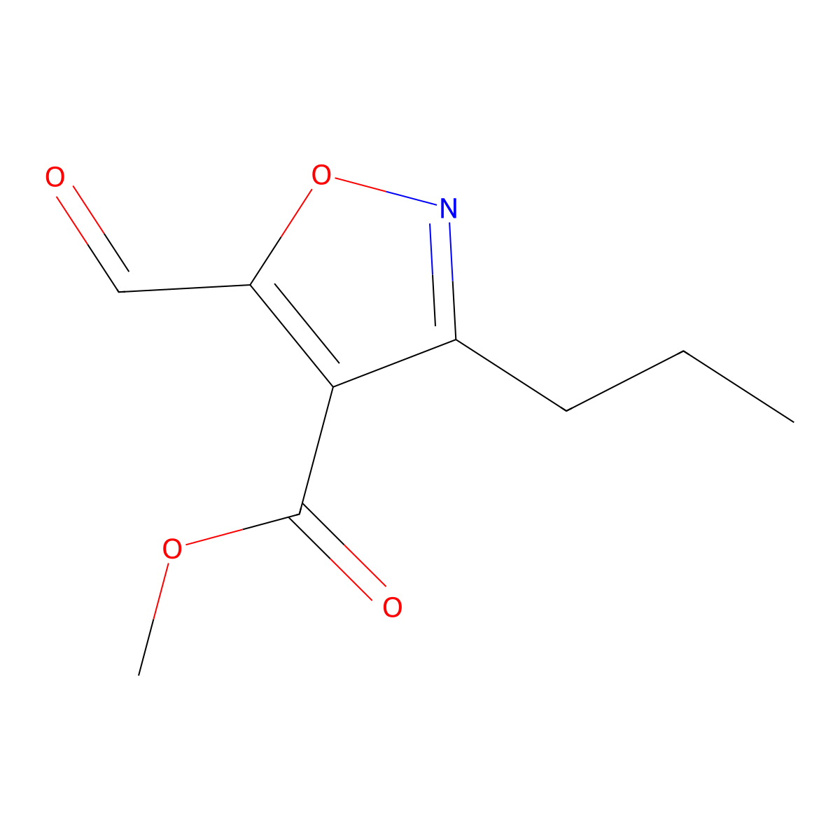 Methyl 5-formyl-3-propylisoxazole-4-carboxylate molecular structure, CAS 2088729-53-5
