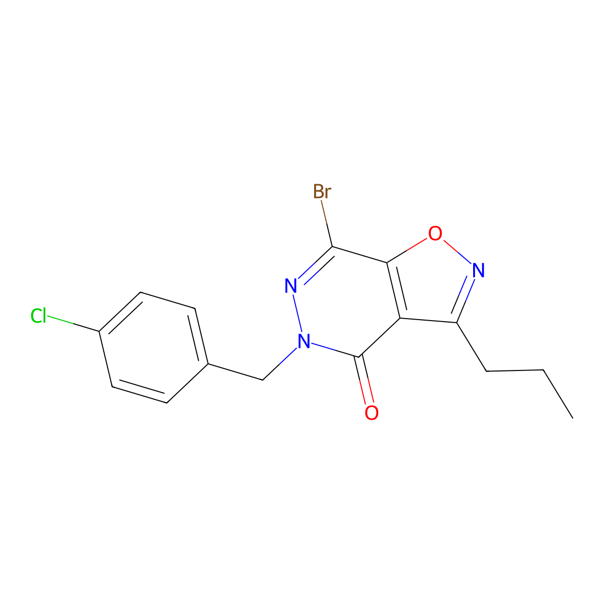 7-Bromo-5-(4-chlorobenzyl)-3-propylisoxazolo[4,5-D]pyridazin-4(5H)-one molecular structure, CAS 2088729-56-8