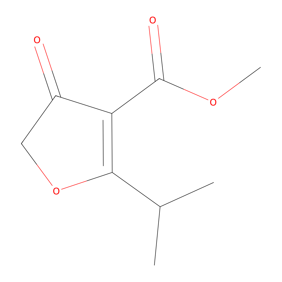 Methyl 2-isopropyl-4-oxo-4,5-dihydrofuran-3-carboxylate molecular structure, CAS 2088729-57-9