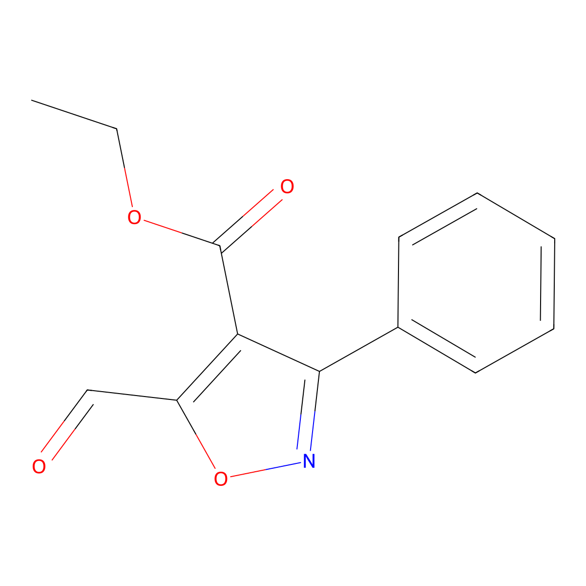Ethyl 5-formyl-3-phenylisoxazole-4-carboxylate molecular structure, CAS 2088729-63-7