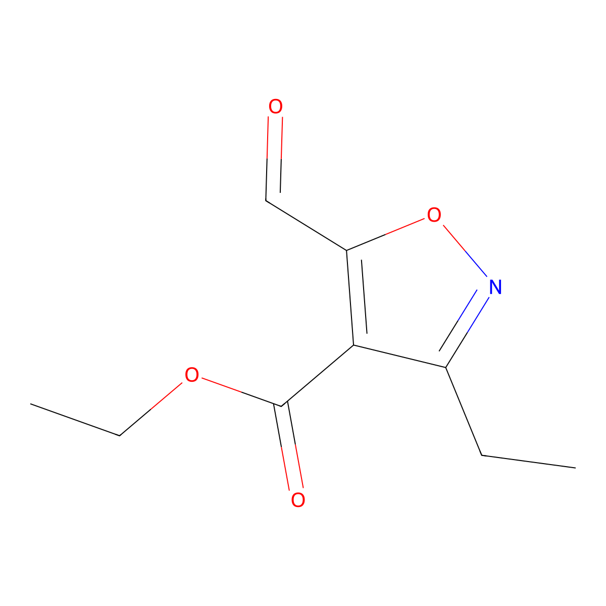 Ethyl 3-ethyl-5-formylisoxazole-4-carboxylate molecular structure, CAS 2088729-68-2