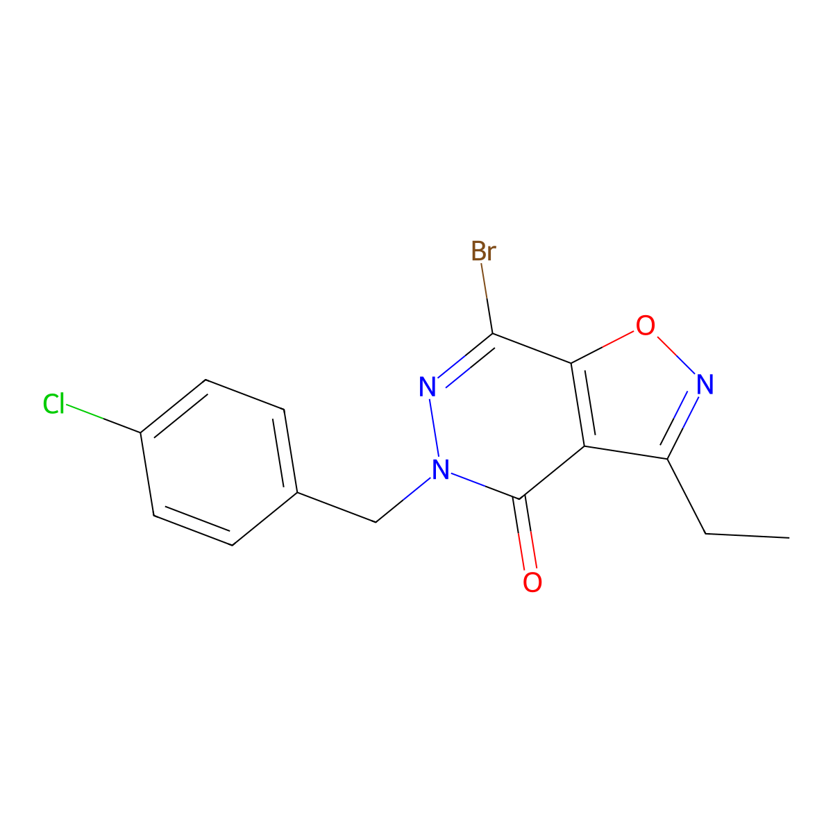 7-Bromo-5-(4-chlorobenzyl)-3-ethylisoxazolo[4,5-D]pyridazin-4(5H)-one molecular structure, CAS 2088729-73-9