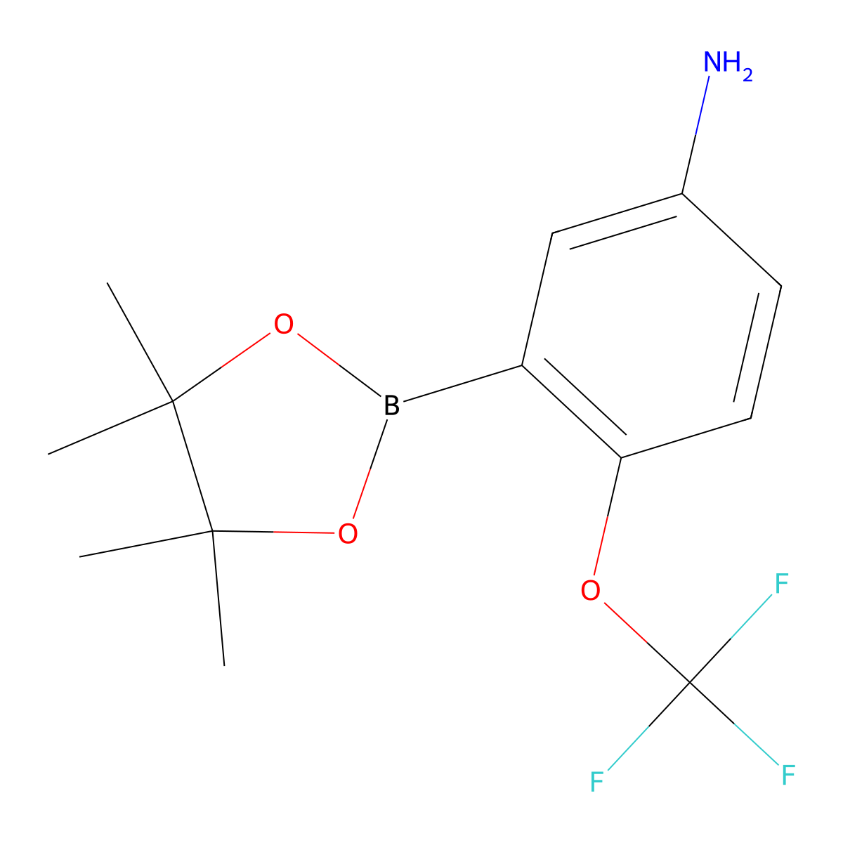3-(Tetramethyl-1,3,2-dioxaborolan-2-yl)-4-(trifluoromethoxy)aniline molecular structure, CAS 2088729-74-0