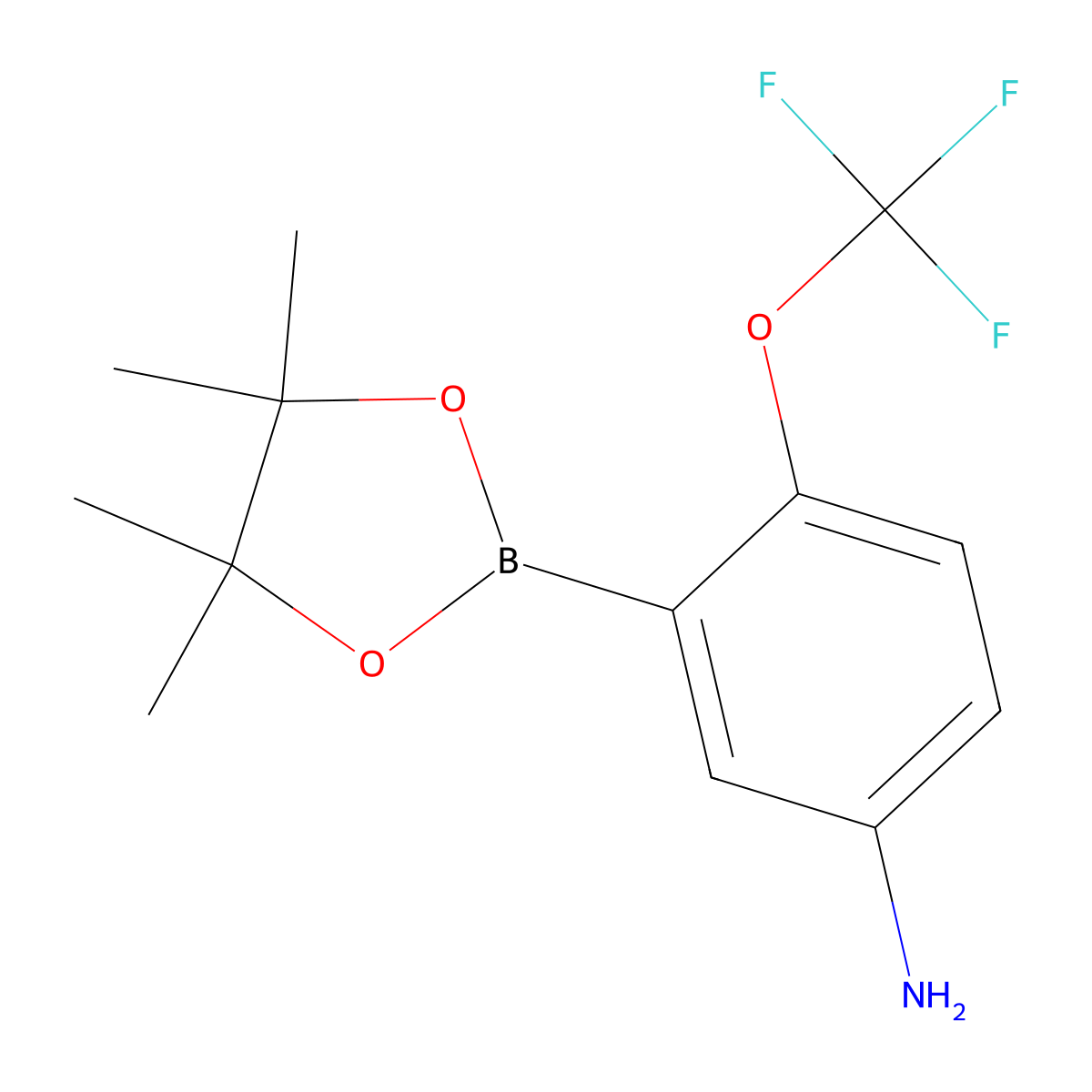3-(Tetramethyl-1,3,2-dioxaborolan-2-yl)-4-(trifluoromethoxy)aniline molecular structure, CAS 2088729-74-0