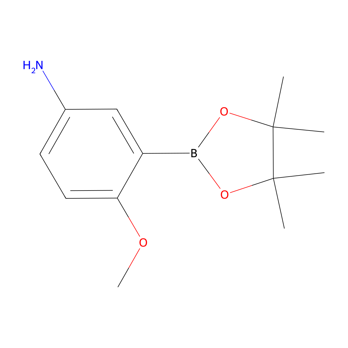4-Methoxy-3-(tetramethyl-1,3,2-dioxaborolan-2-yl)aniline molecular structure, CAS 2088729-76-2