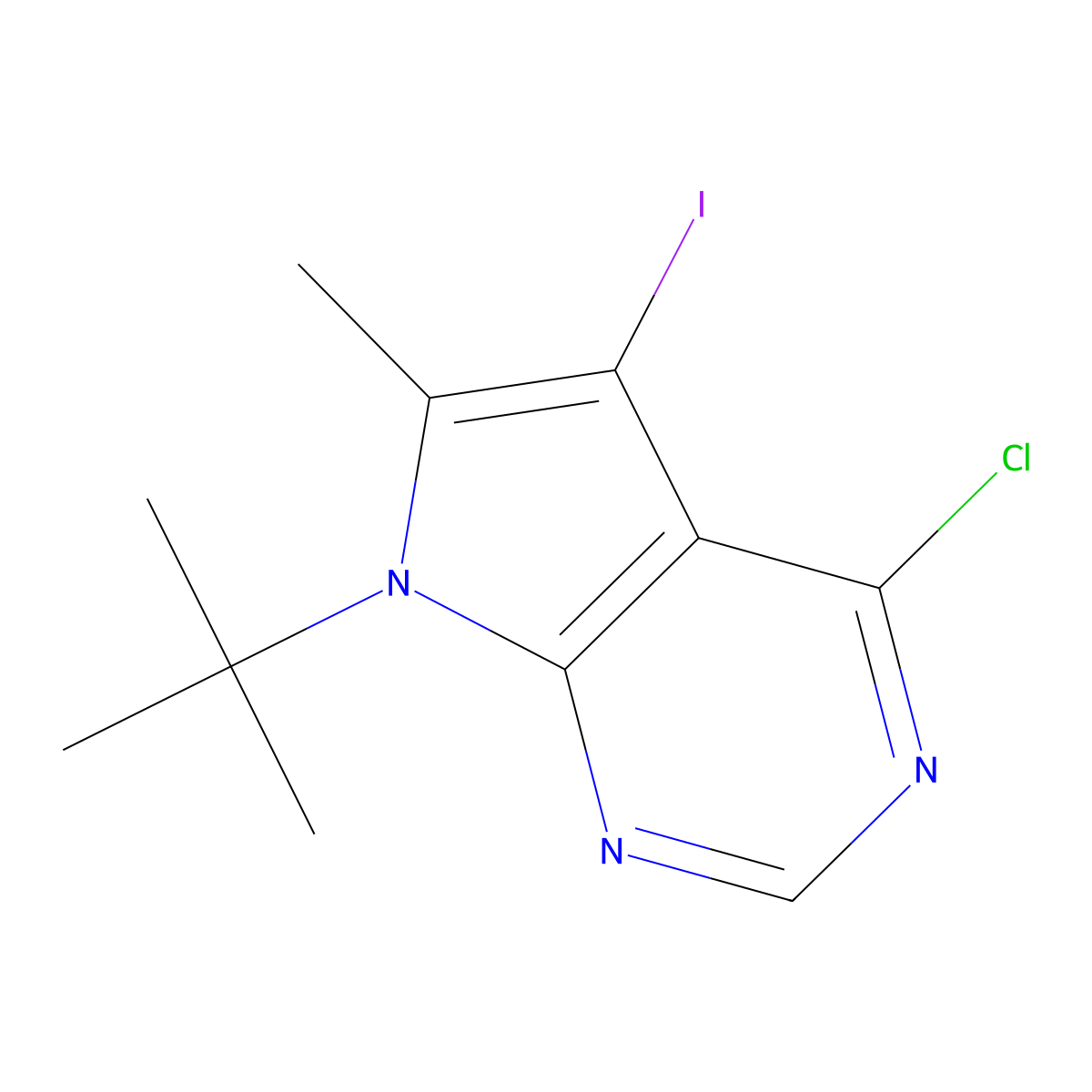 7-(tert-Butyl)-4-chloro-5-iodo-6-methyl-7H-pyrrolo[2,3-d]pyrimidine molecular structure, CAS 2088748-48-3