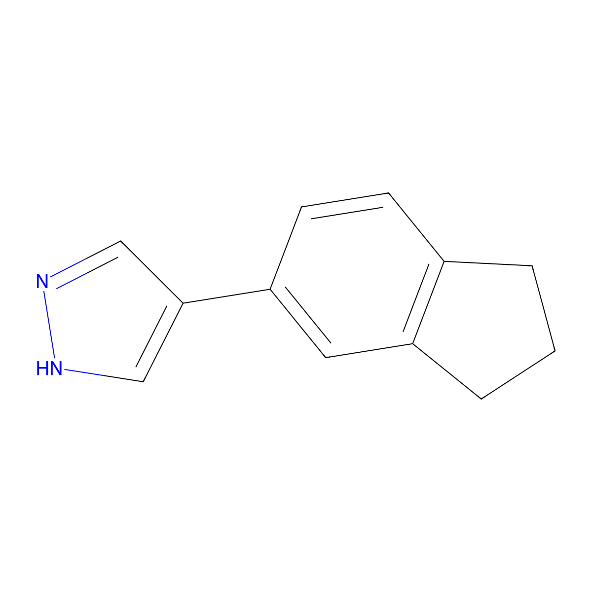 4-(2,3-dihydro-1H-inden-5-yl)-1H-pyrazole molecular structure, CAS 2088761-27-5