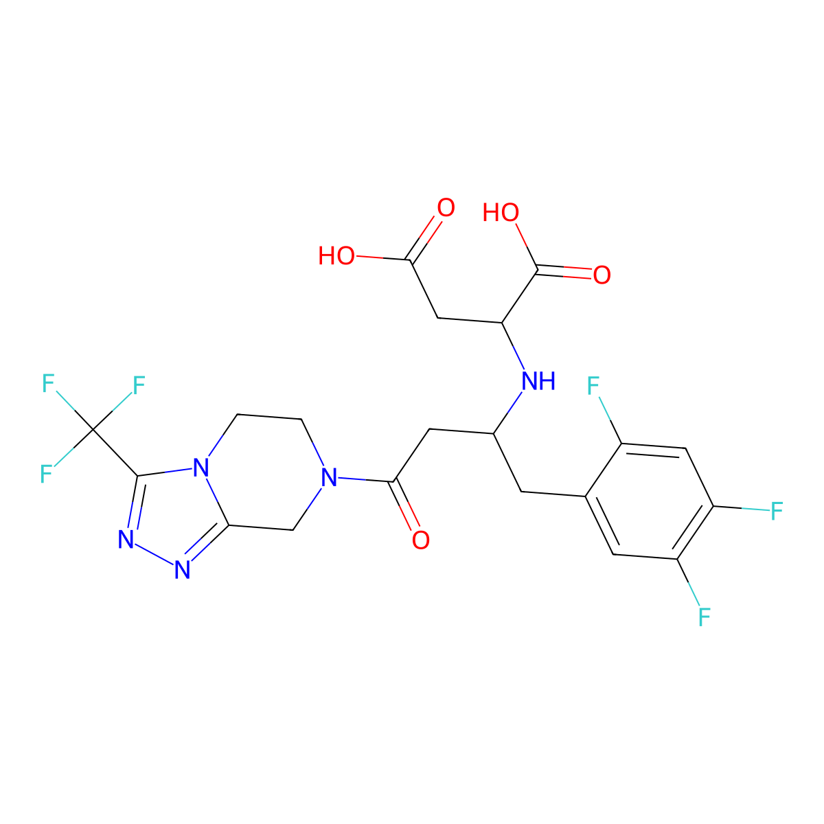Sitagliptin fumarate adduct molecular structure, CAS 2088771-60-0