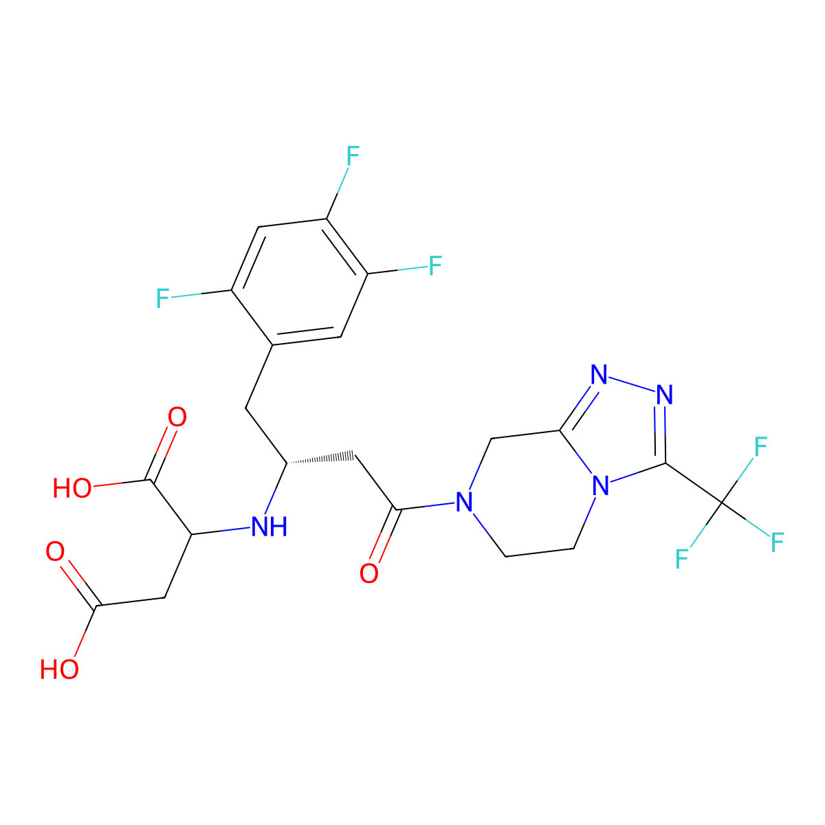 Sitagliptin fumarate adduct molecular structure, CAS 2088771-60-0