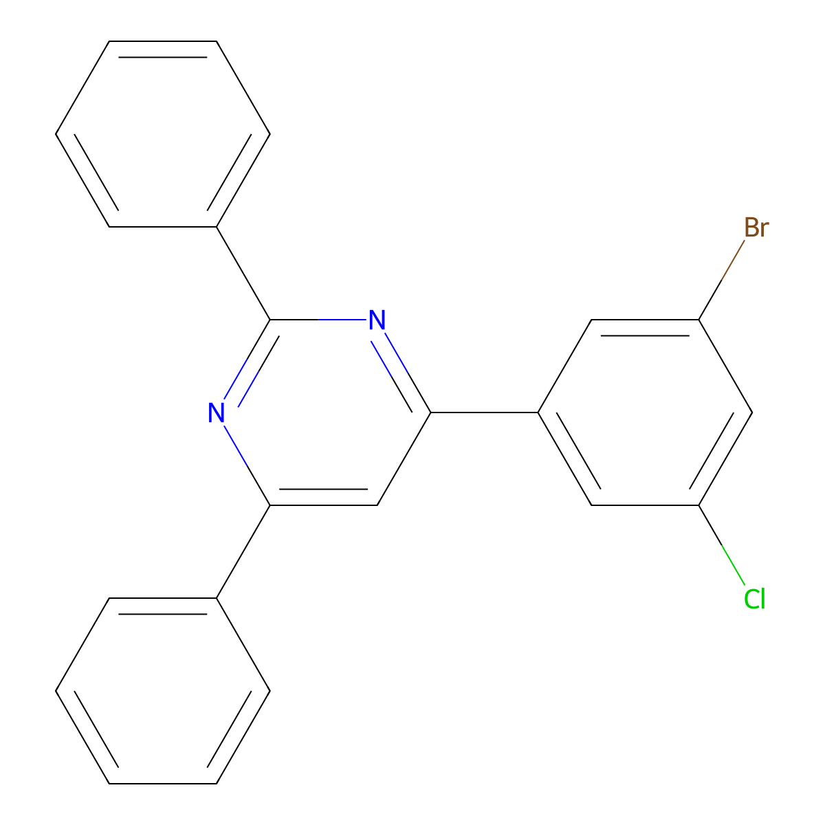 4-(3-Bromo-5-chlorophenyl)-2,6-diphenylpyrimidine molecular structure, CAS 2088827-93-2
