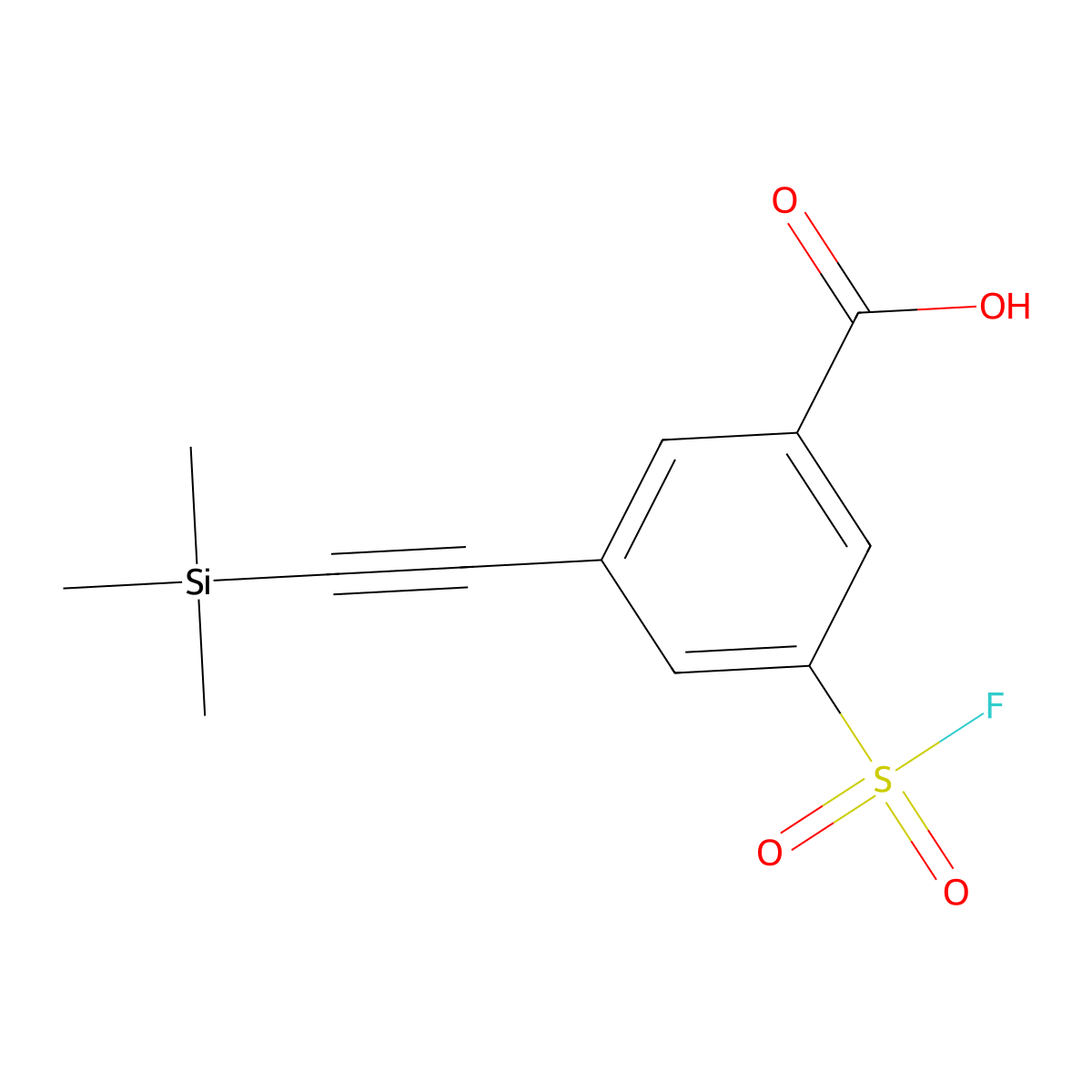 3-(Fluorosulfonyl)-5-((trimethylsilyl)ethynyl)benzoic acid molecular structure, CAS 2088829-06-3