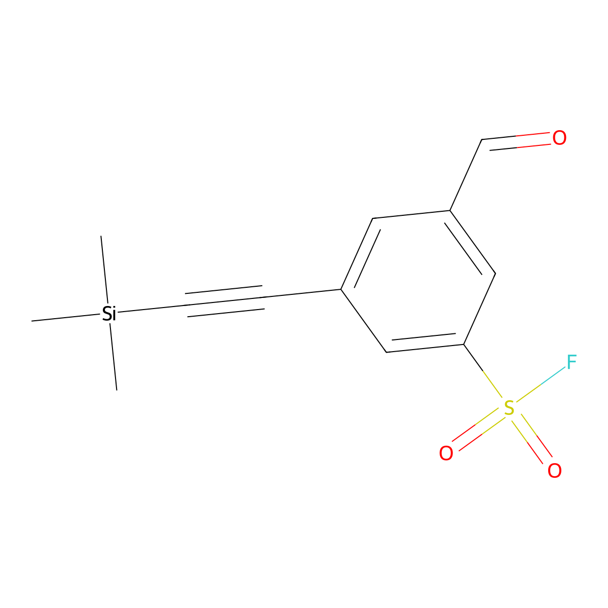 3-Formyl-5-((trimethylsilyl)ethynyl)benzenesulfonyl fluoride molecular structure, CAS 2088829-13-2
