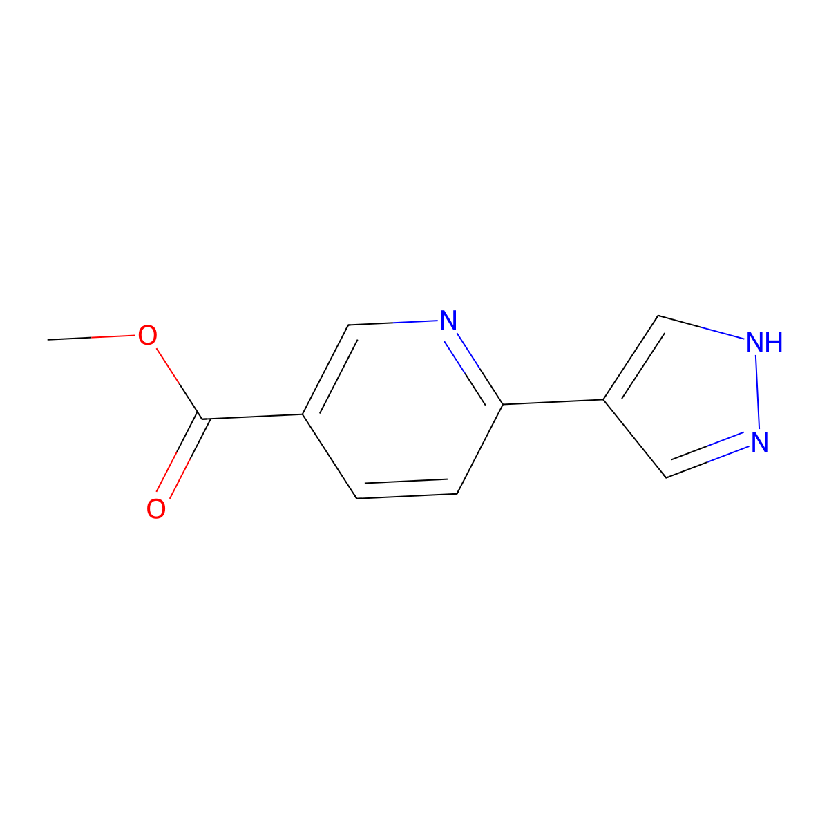 methyl 6-(1H-pyrazol-4-yl)pyridine-3-carboxylate molecular structure, CAS 2088850-87-5
