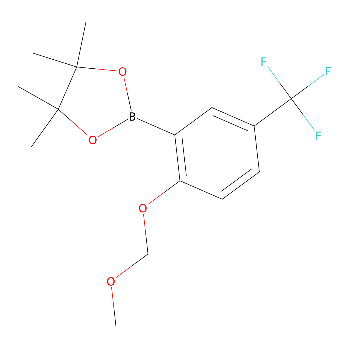 2-(2-(Methoxymethoxy)-5-(trifluoromethyl)phenyl)-4,4,5,5-tetramethyl-1,3,2-dioxaborolane molecular structure, CAS 2088856-12-4