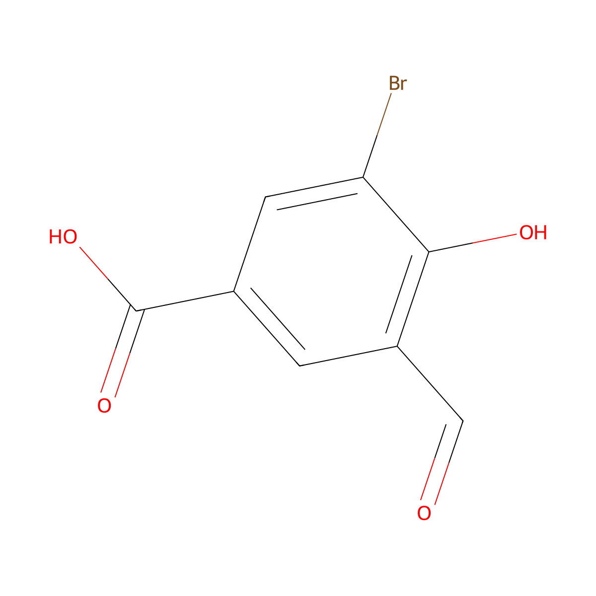 3-Bromo-5-formyl-4-hydroxybenzoic acid molecular structure, CAS 2088869-55-8