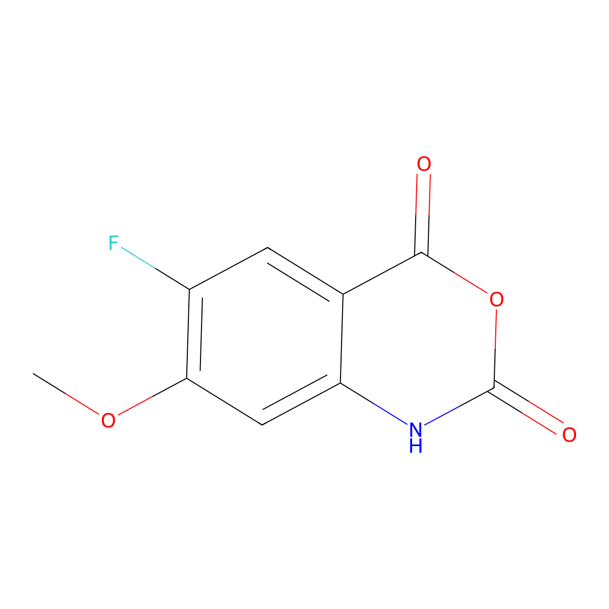 6-fluoro-7-methoxy-2,4-dihydro-1H-3,1-benzoxazine-2,4-dione molecular structure, CAS 2088929-81-9