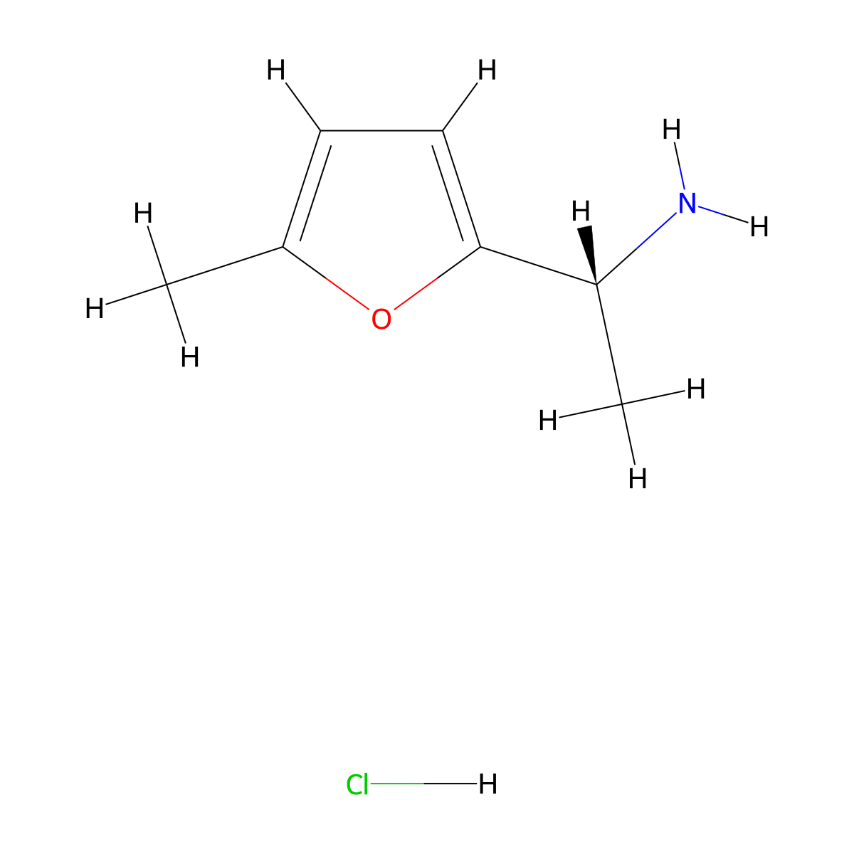 (R)-1-(5-Methylfuran-2-yl)ethanamine hydrochloride molecular structure, CAS 2088935-04-8
