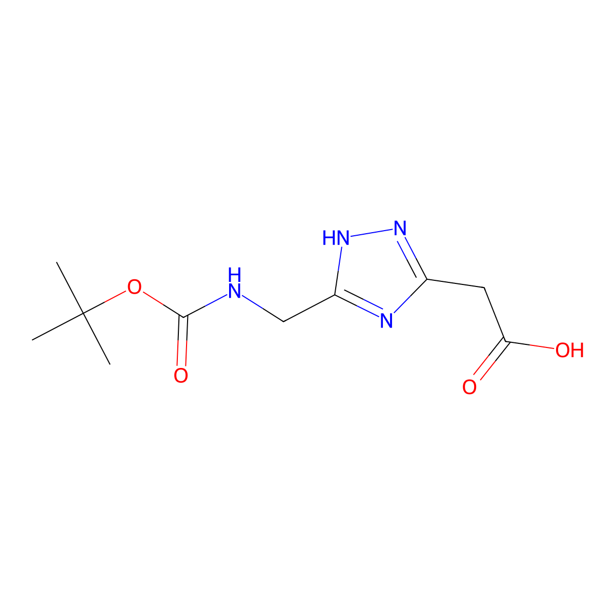 2-[5-({[(tert-butoxy)carbonyl]amino}methyl)-4H-1,2,4-triazol-3-yl]acetic acid molecular structure, CAS 2088936-99-4