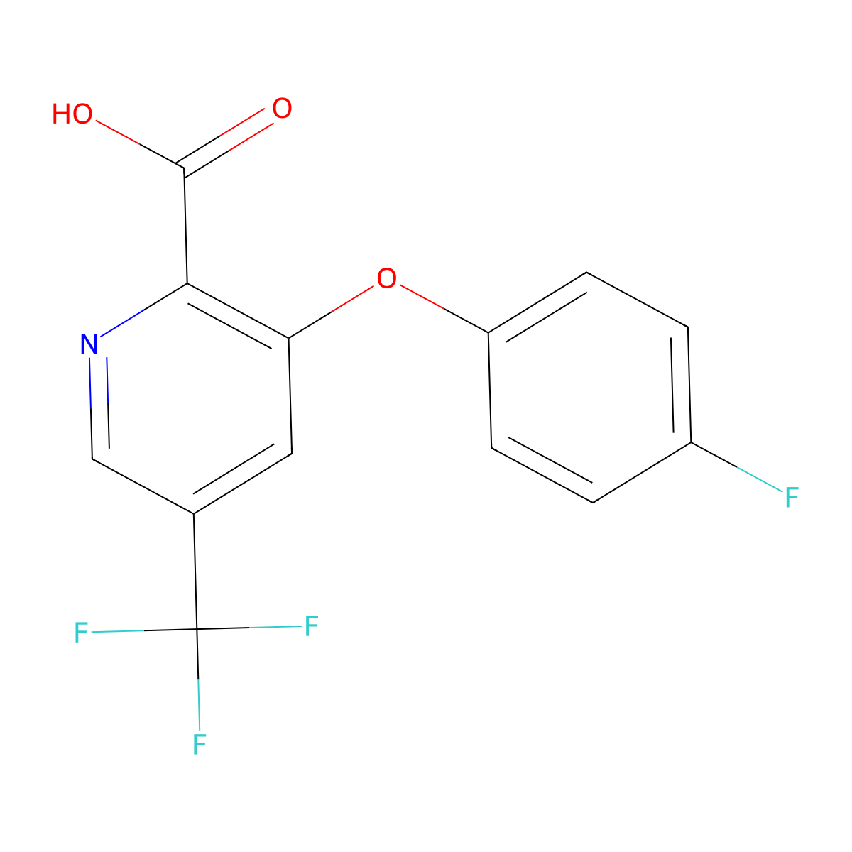 3-(4-Fluoro-phenoxy)-5-trifluoromethyl-pyridine-2-carboxylic acid molecular structure, CAS 2088942-22-5