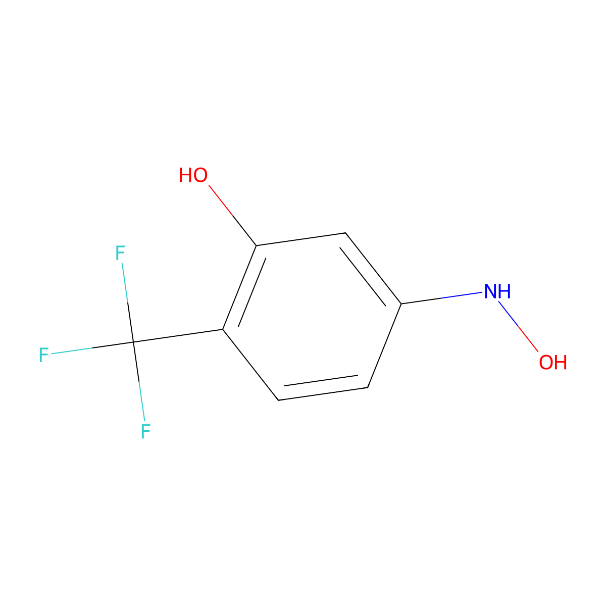 5-Hydroxyamino-2-trifluoromethyl-phenol molecular structure, CAS 2088942-42-9