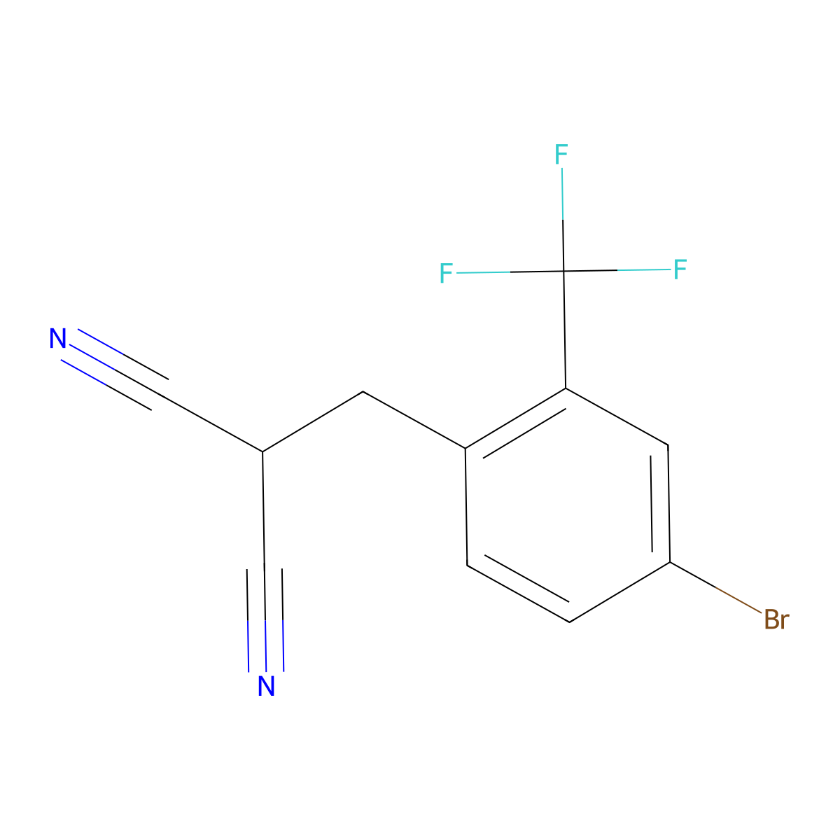 2-(4-Bromo-2-trifluoromethyl-benzyl)-malononitrile molecular structure, CAS 2088942-86-1