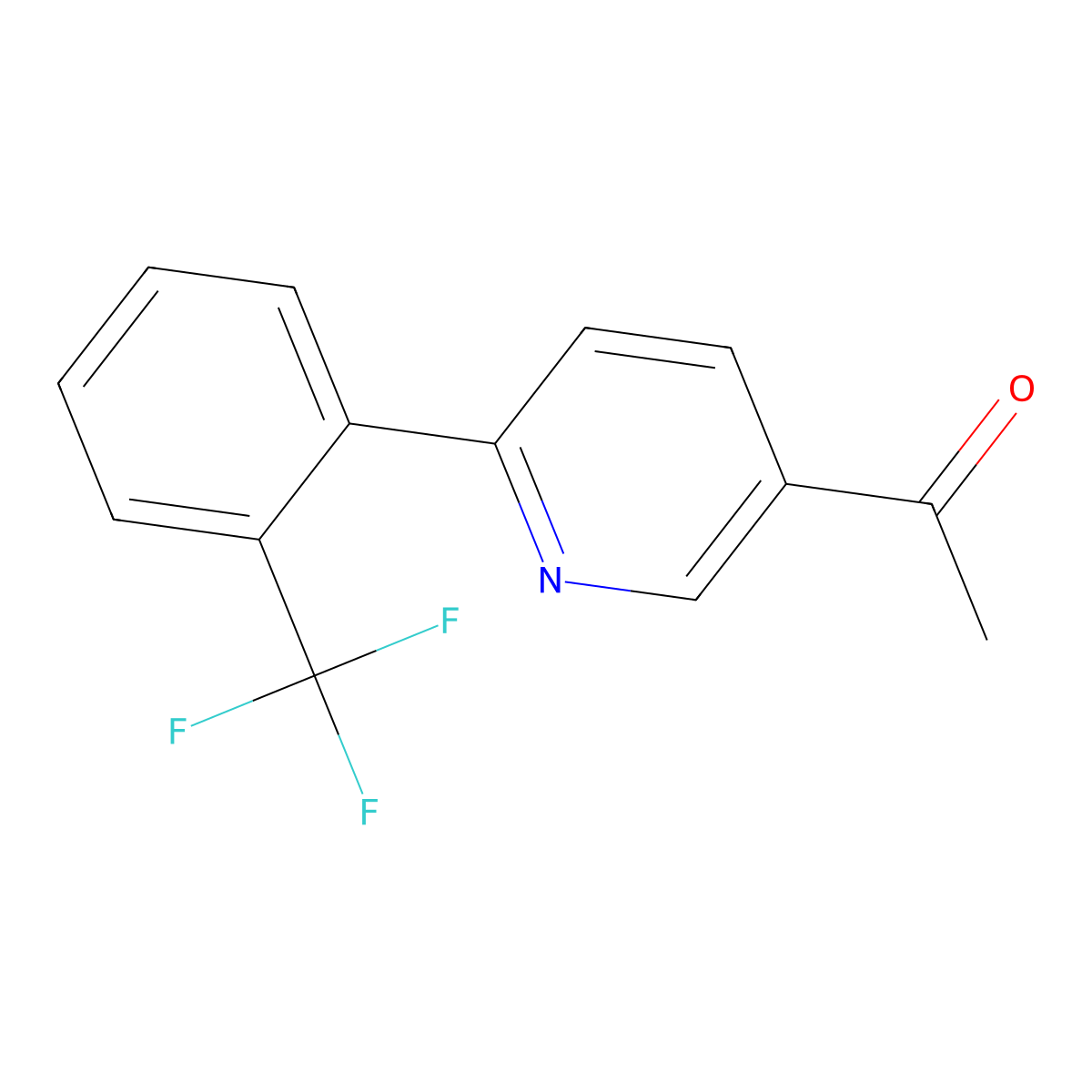 1-[6-(2-Trifluoromethyl-phenyl)-pyridin-3-yl]-ethanone molecular structure, CAS 2088945-62-2