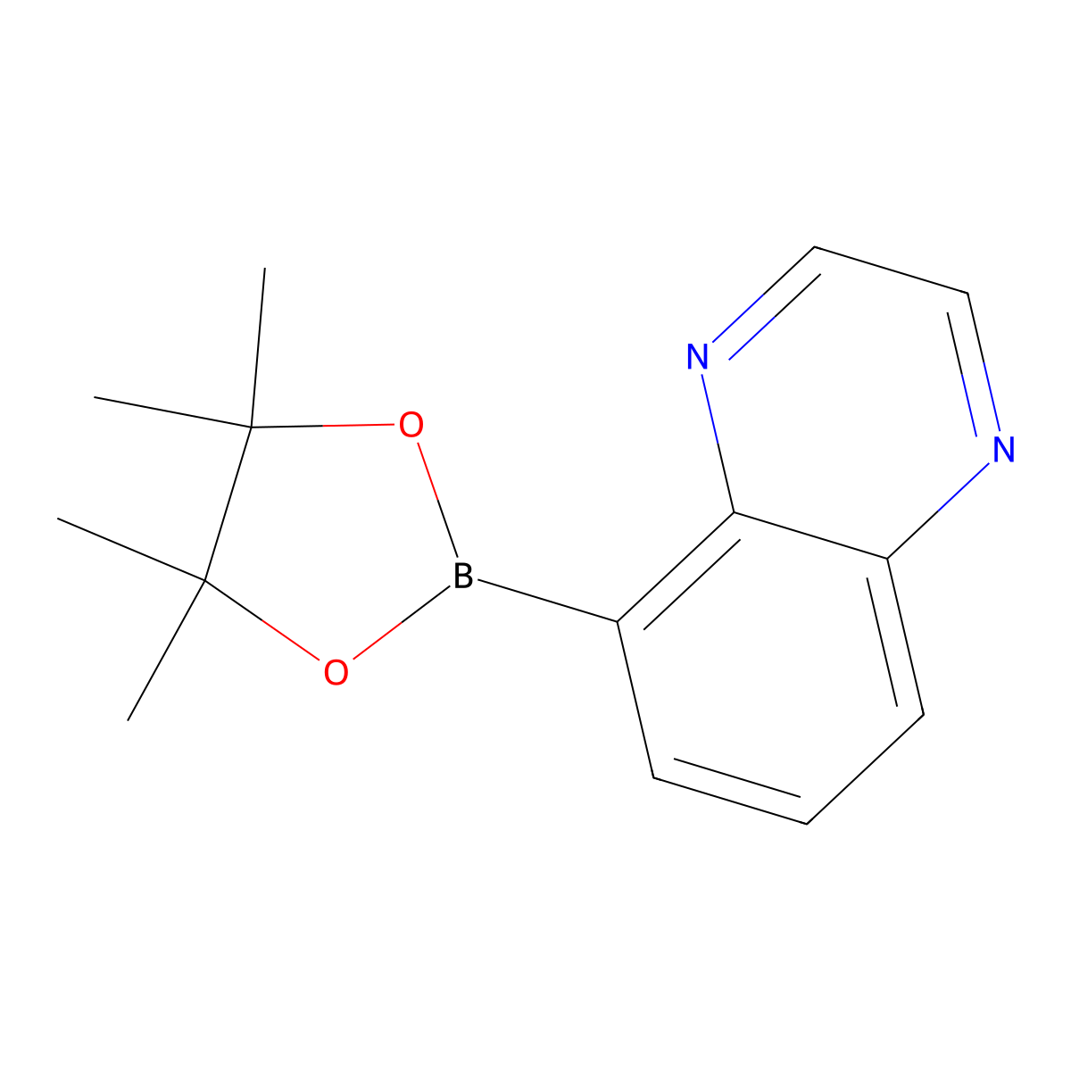 Quinoxalin-5-ylboronic acid pinacol ester molecular structure, CAS 2088965-44-8