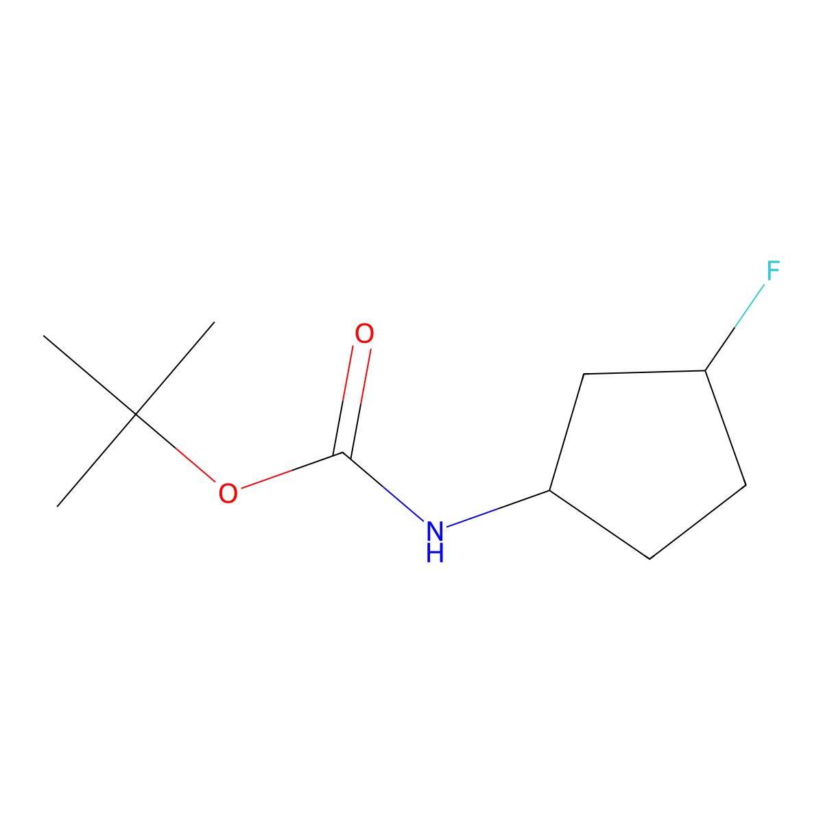 Tert-butyl ((1R,3S)-3-fluorocyclopentyl)carbamate molecular structure, CAS 2088965-71-1