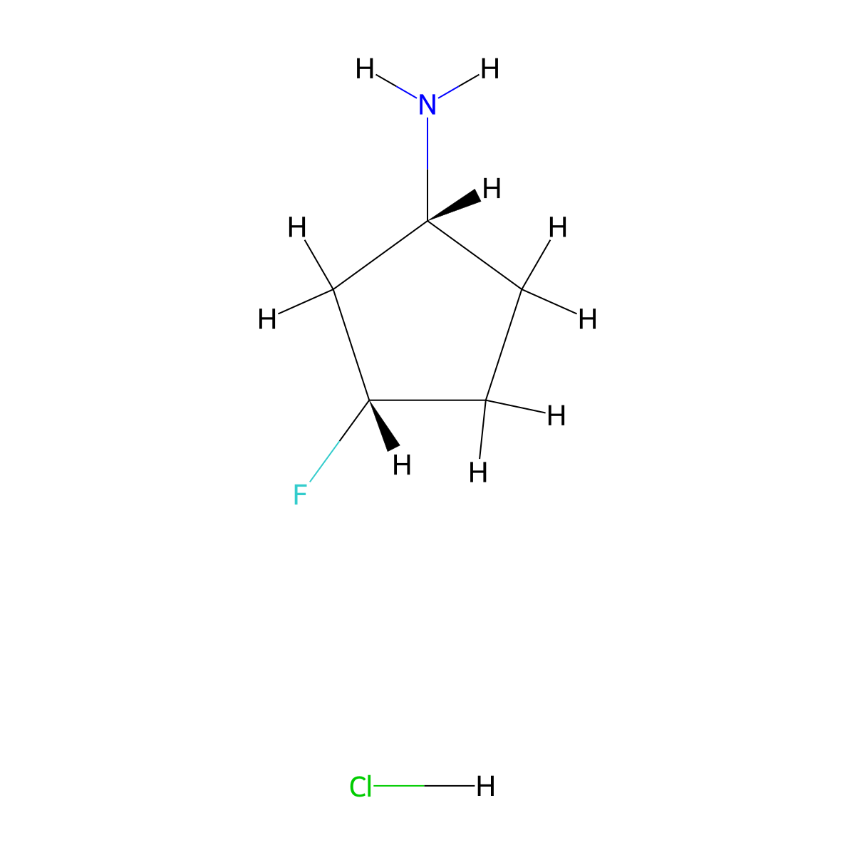 (1R,3S)-3-fluorocyclopentanamine;hydrochloride molecular structure, CAS 2088965-72-2