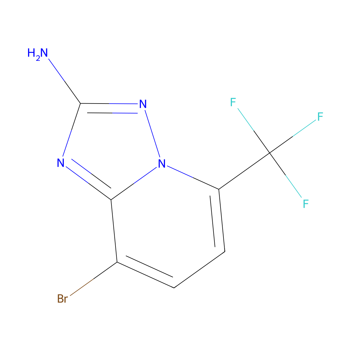 8-Bromo-5-(trifluoromethyl)-[1,2,4]triazolo[1,5-a]pyridin-2-amine molecular structure, CAS 2088975-64-6
