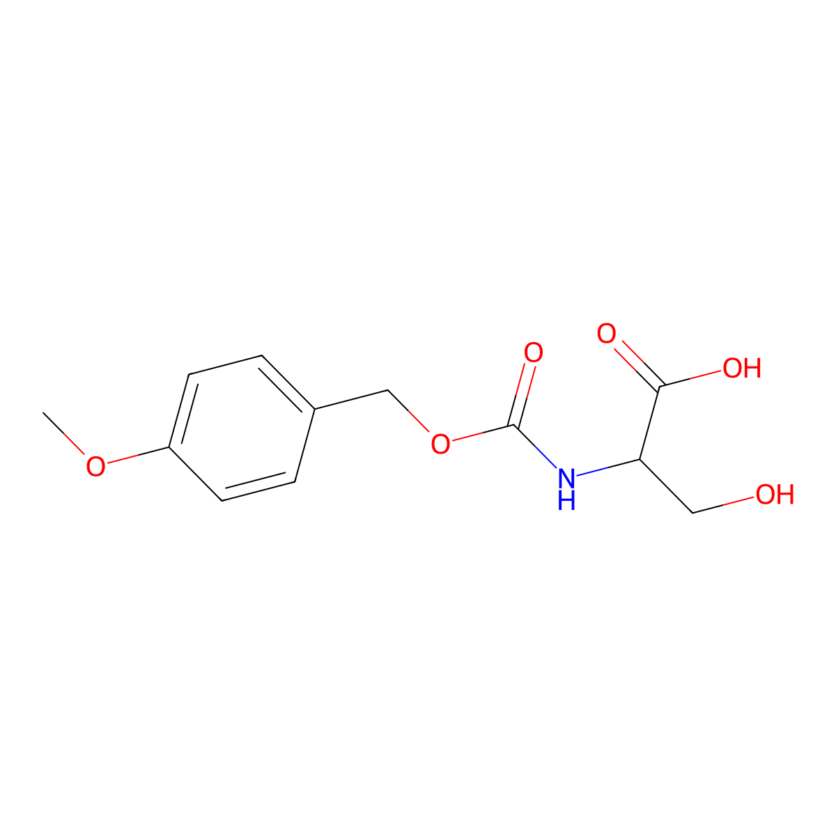 N-(((4-Methoxyphenyl)methoxy)carbonyl)-L-serine molecular structure, CAS 20890-93-1