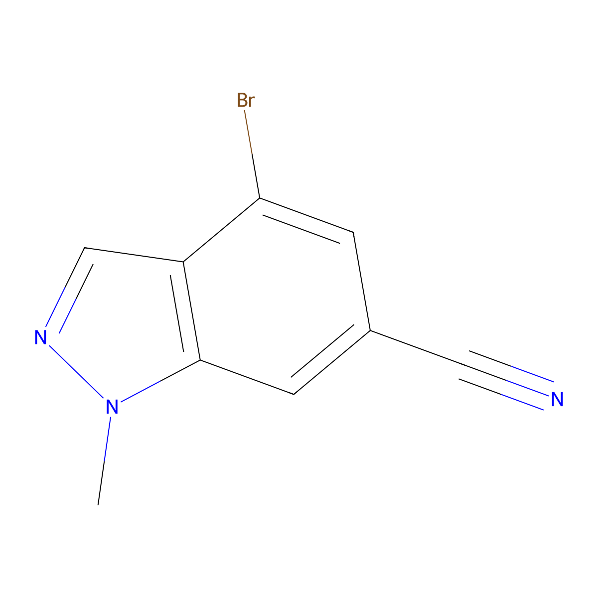4-bromo-1-methyl-1H-indazole-6-carbonitrile molecular structure, CAS 2089041-34-7